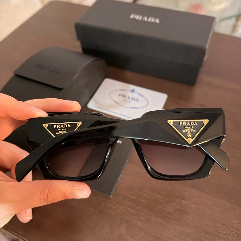 Prada Black Gradient Square Acetate Sunglasses - Picture 2 of 4